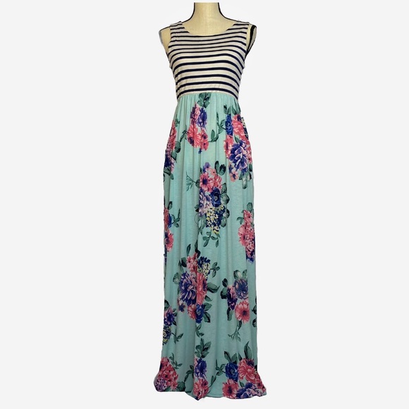 Pinkblush Dresses & Skirts - SOLD PinkBlush Maternity Summer Stripe Floral Sleeveless Dress